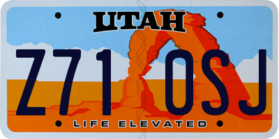 UT license plate Z710SJ