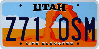 UT license plate Z710SM