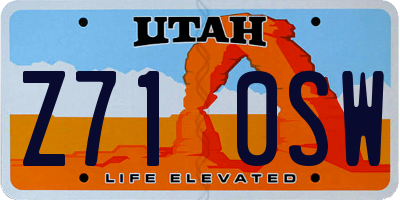 UT license plate Z710SW