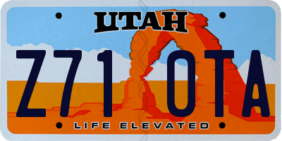 UT license plate Z710TA