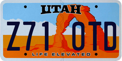 UT license plate Z710TD