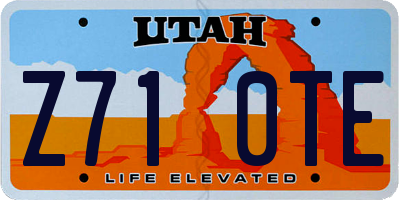 UT license plate Z710TE