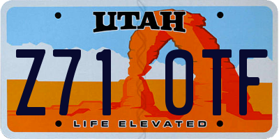 UT license plate Z710TF