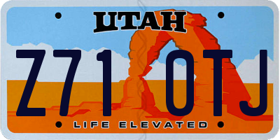 UT license plate Z710TJ