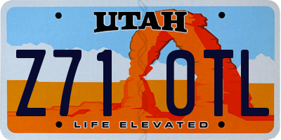 UT license plate Z710TL