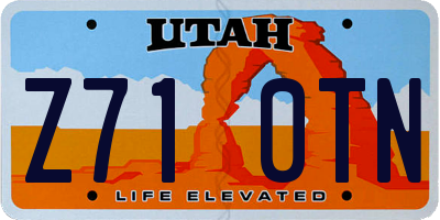 UT license plate Z710TN