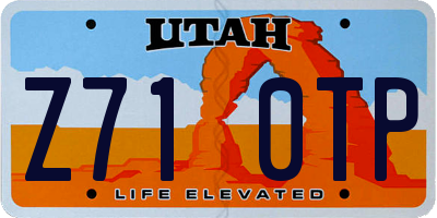 UT license plate Z710TP