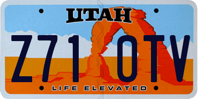 UT license plate Z710TV