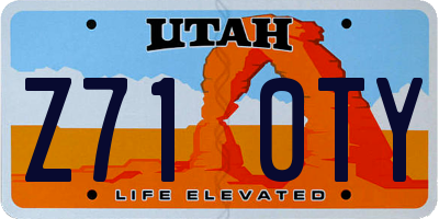 UT license plate Z710TY