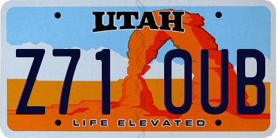 UT license plate Z710UB
