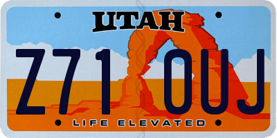 UT license plate Z710UJ