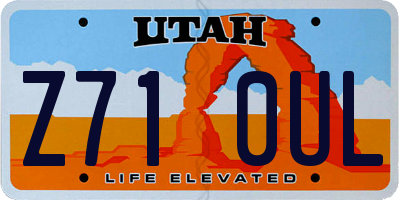 UT license plate Z710UL