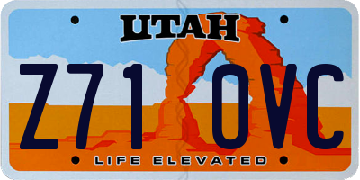 UT license plate Z710VC