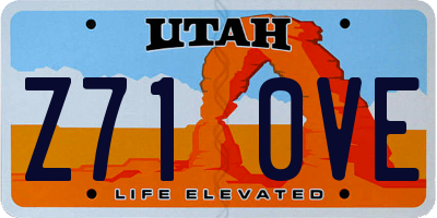 UT license plate Z710VE