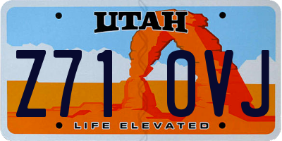 UT license plate Z710VJ