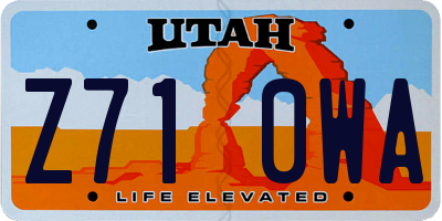 UT license plate Z710WA