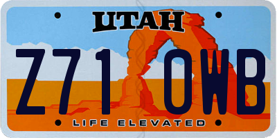 UT license plate Z710WB