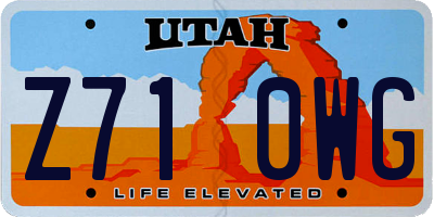 UT license plate Z710WG