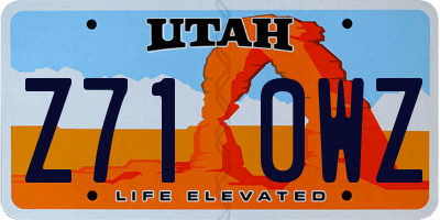 UT license plate Z710WZ