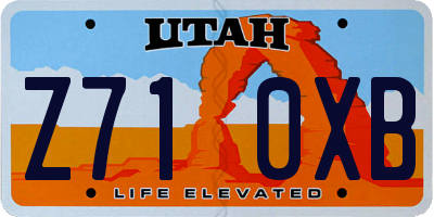 UT license plate Z710XB