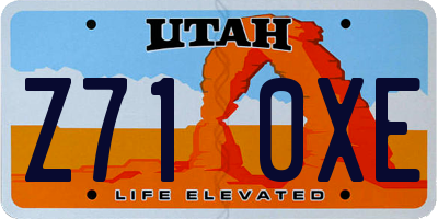 UT license plate Z710XE