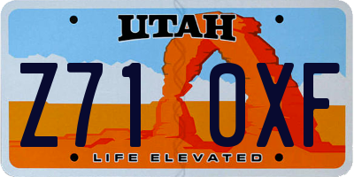 UT license plate Z710XF