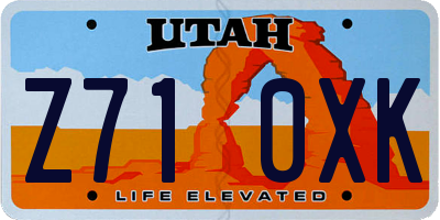 UT license plate Z710XK