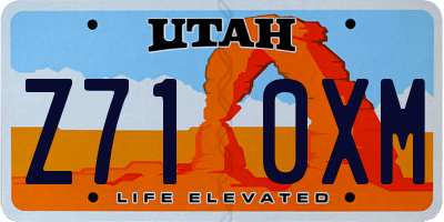 UT license plate Z710XM