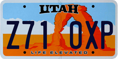 UT license plate Z710XP