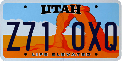 UT license plate Z710XQ