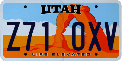 UT license plate Z710XV