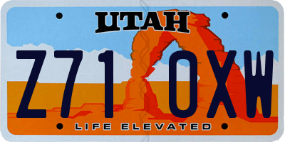 UT license plate Z710XW