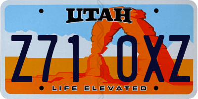UT license plate Z710XZ