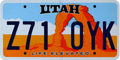 UT license plate Z710YK