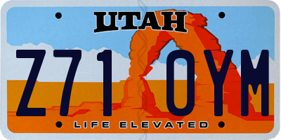 UT license plate Z710YM