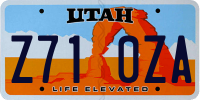 UT license plate Z710ZA