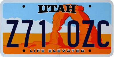 UT license plate Z710ZC