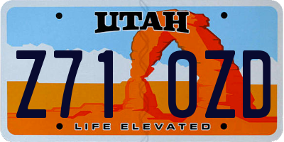 UT license plate Z710ZD