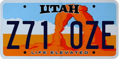 UT license plate Z710ZE