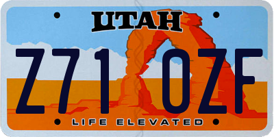 UT license plate Z710ZF