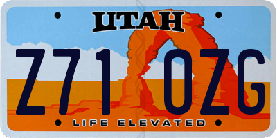 UT license plate Z710ZG