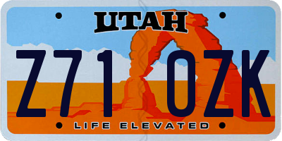 UT license plate Z710ZK
