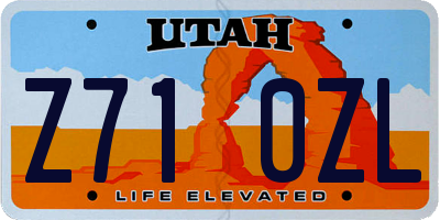 UT license plate Z710ZL
