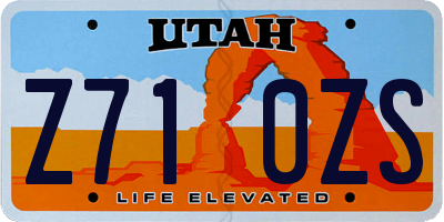 UT license plate Z710ZS