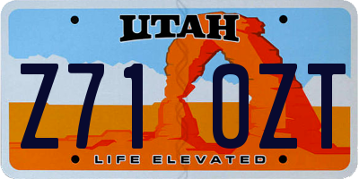 UT license plate Z710ZT