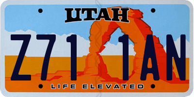UT license plate Z711AN