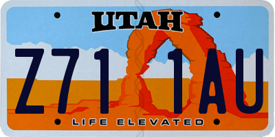 UT license plate Z711AU