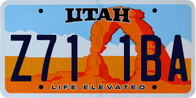 UT license plate Z711BA