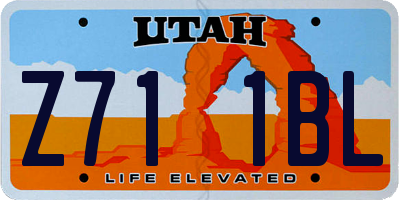 UT license plate Z711BL