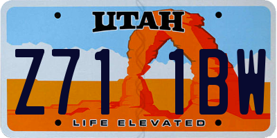 UT license plate Z711BW